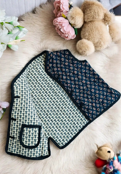 Soft Blue Kids Reversible Jacket
