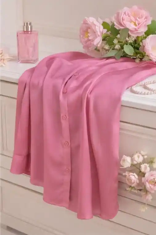 Blush Pink Satin Shirt