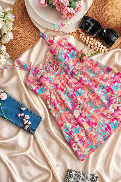 Tropical Bloom Peplum Top