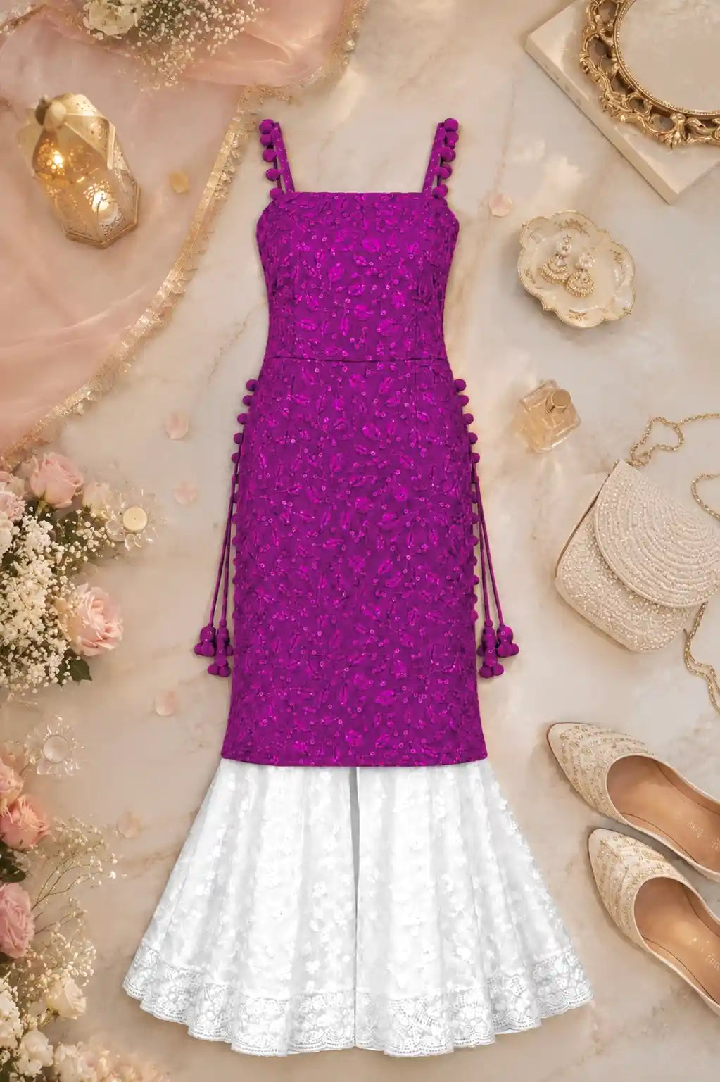 Fuchsia Blush Gulnaz Embroidered Kurta