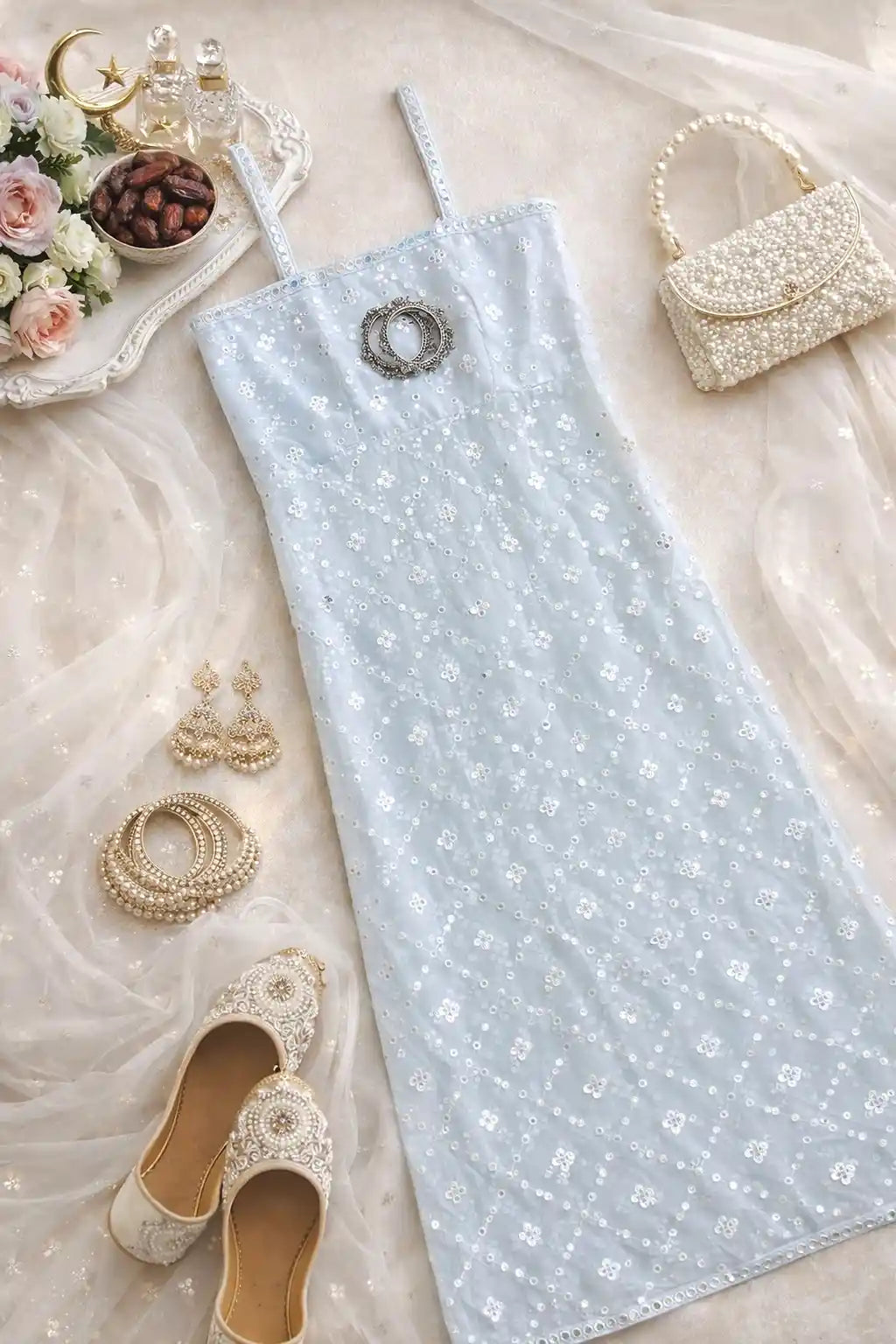 Shefali’s White Mirror Gulnaz Kurta