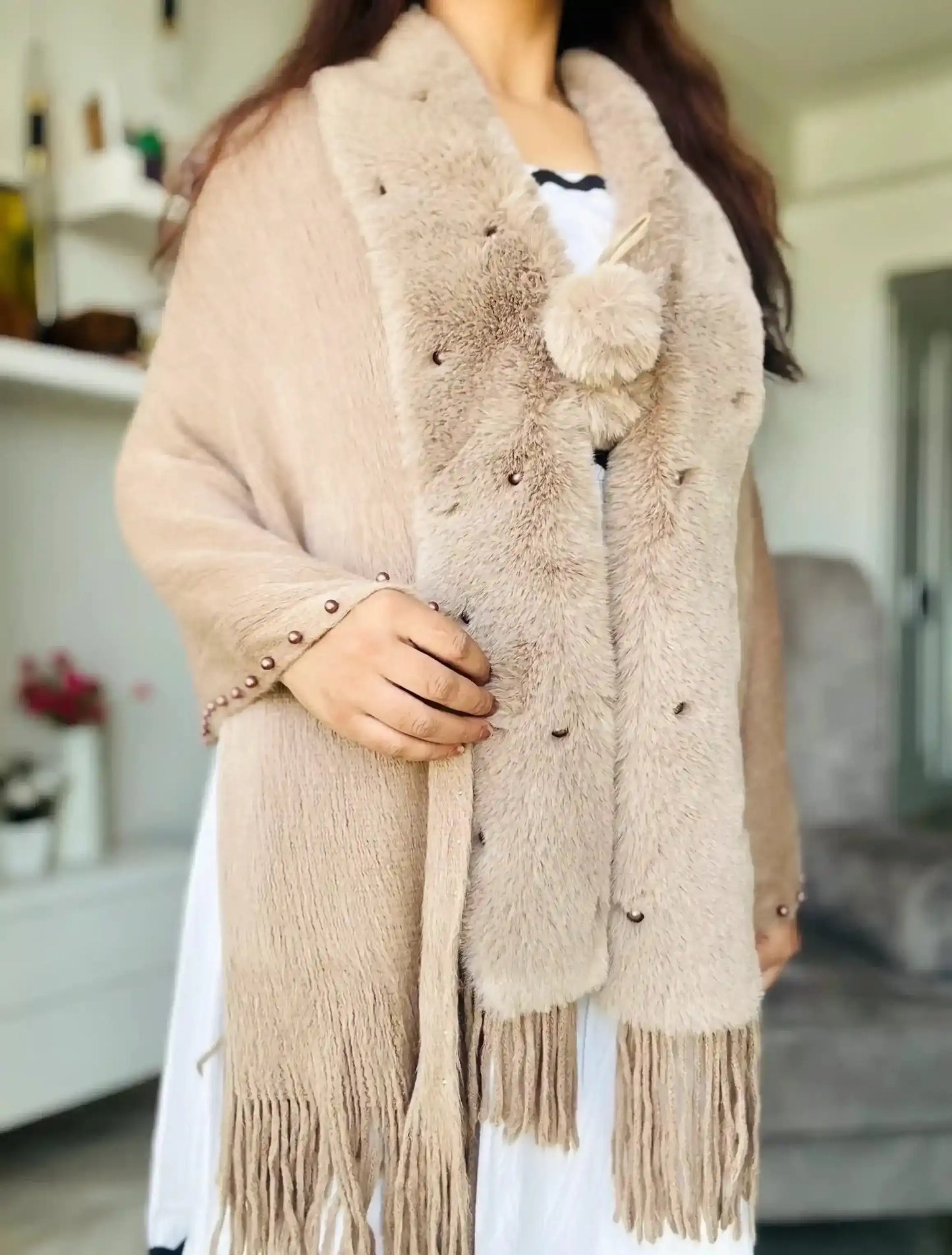 Soft Brown Fur Winter Cape