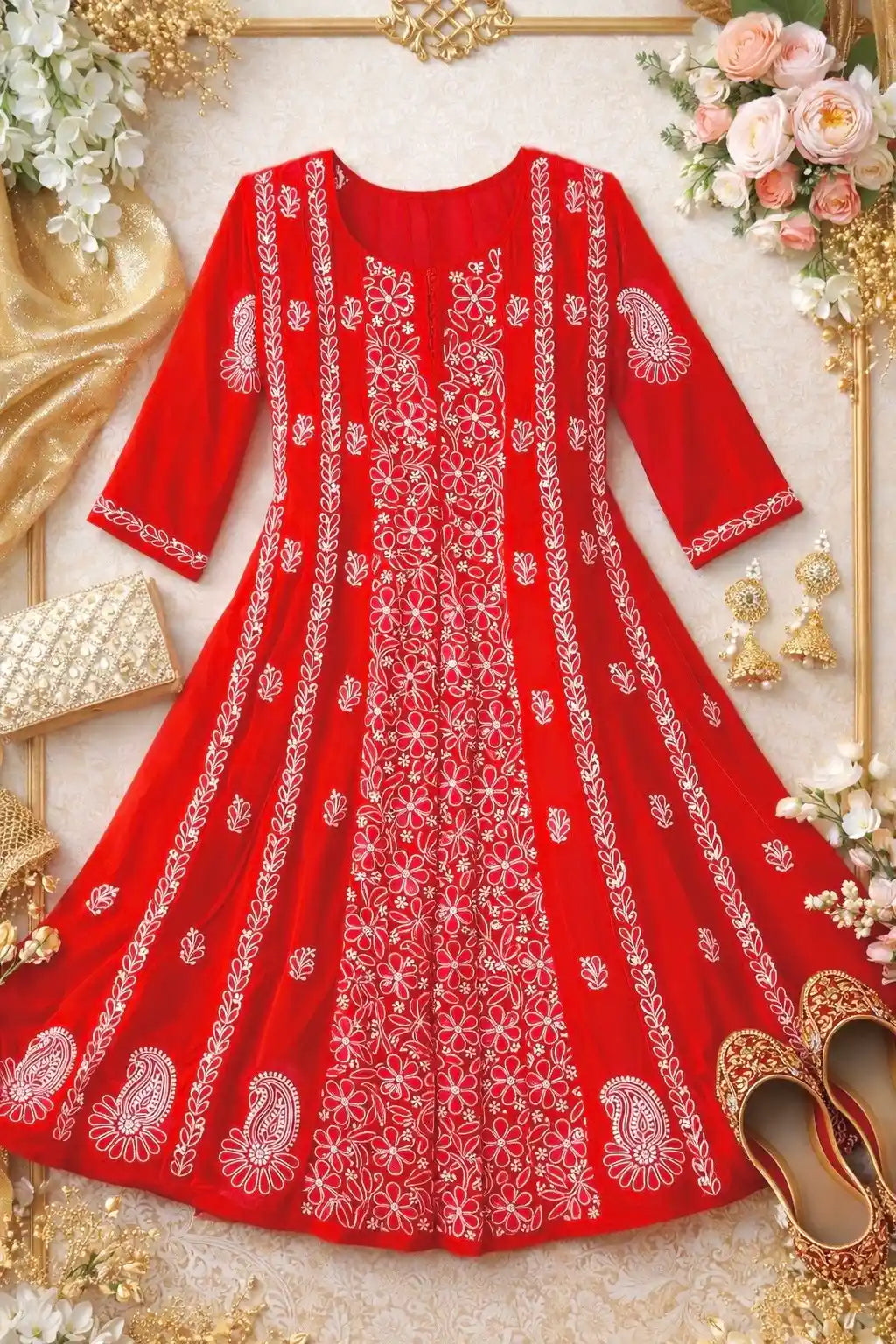 Mahima’s Scarlet Red Meher Anarkali