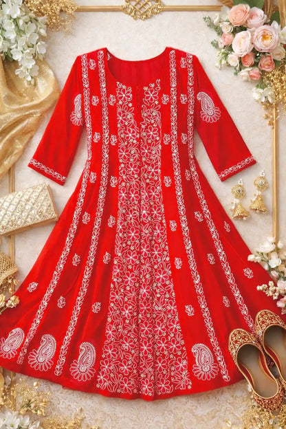 Mahima’s Scarlet Red Meher Anarkali