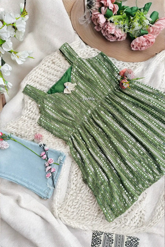 Emerald Spark Sequin Peplum