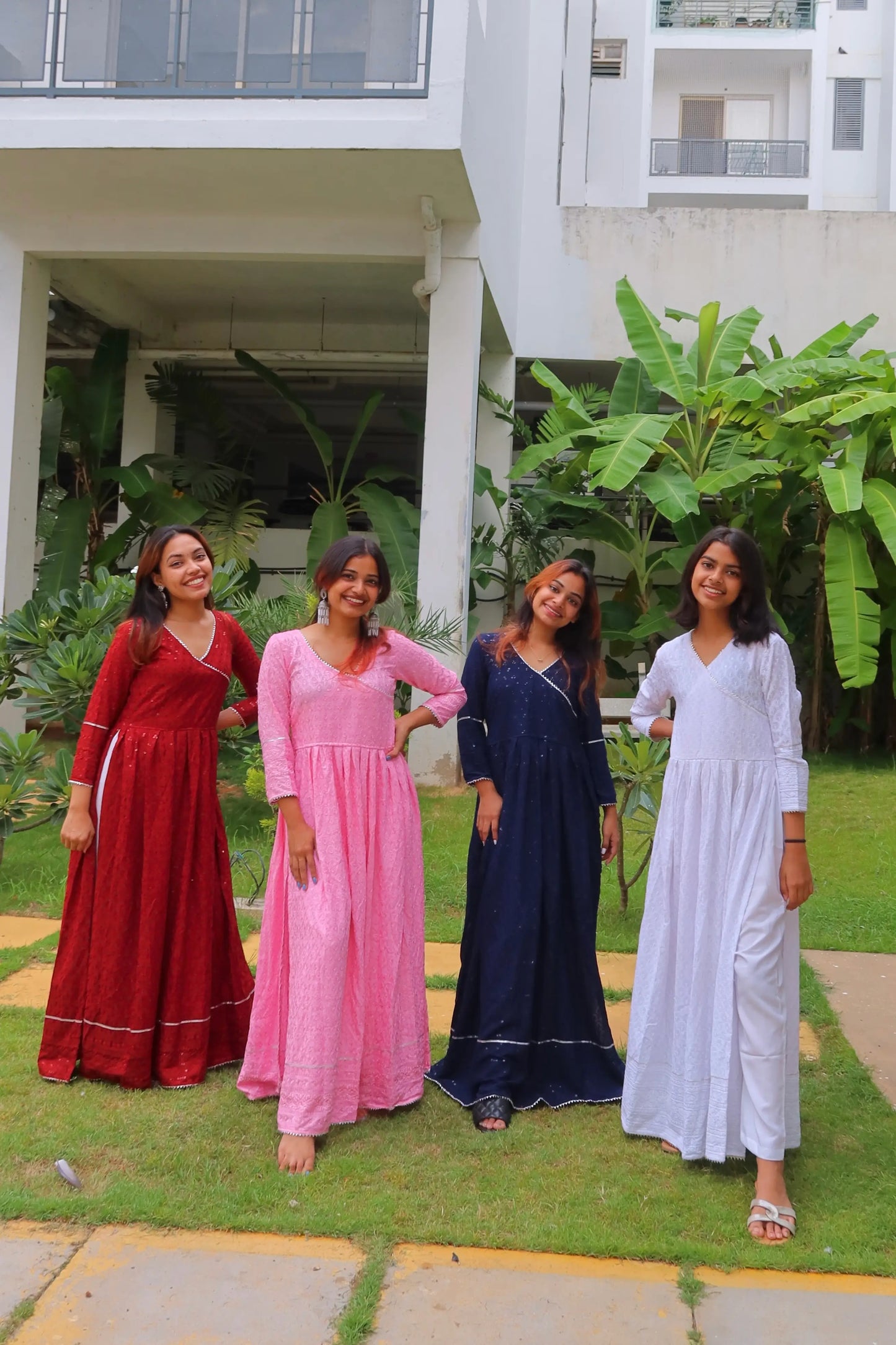 Scarlet Maroon Gulnaz Slit Kurta Featuring "THE SHUKLA SISTERS"