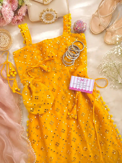 Shimmer Yellow Embroidered Gulnaz Kurta