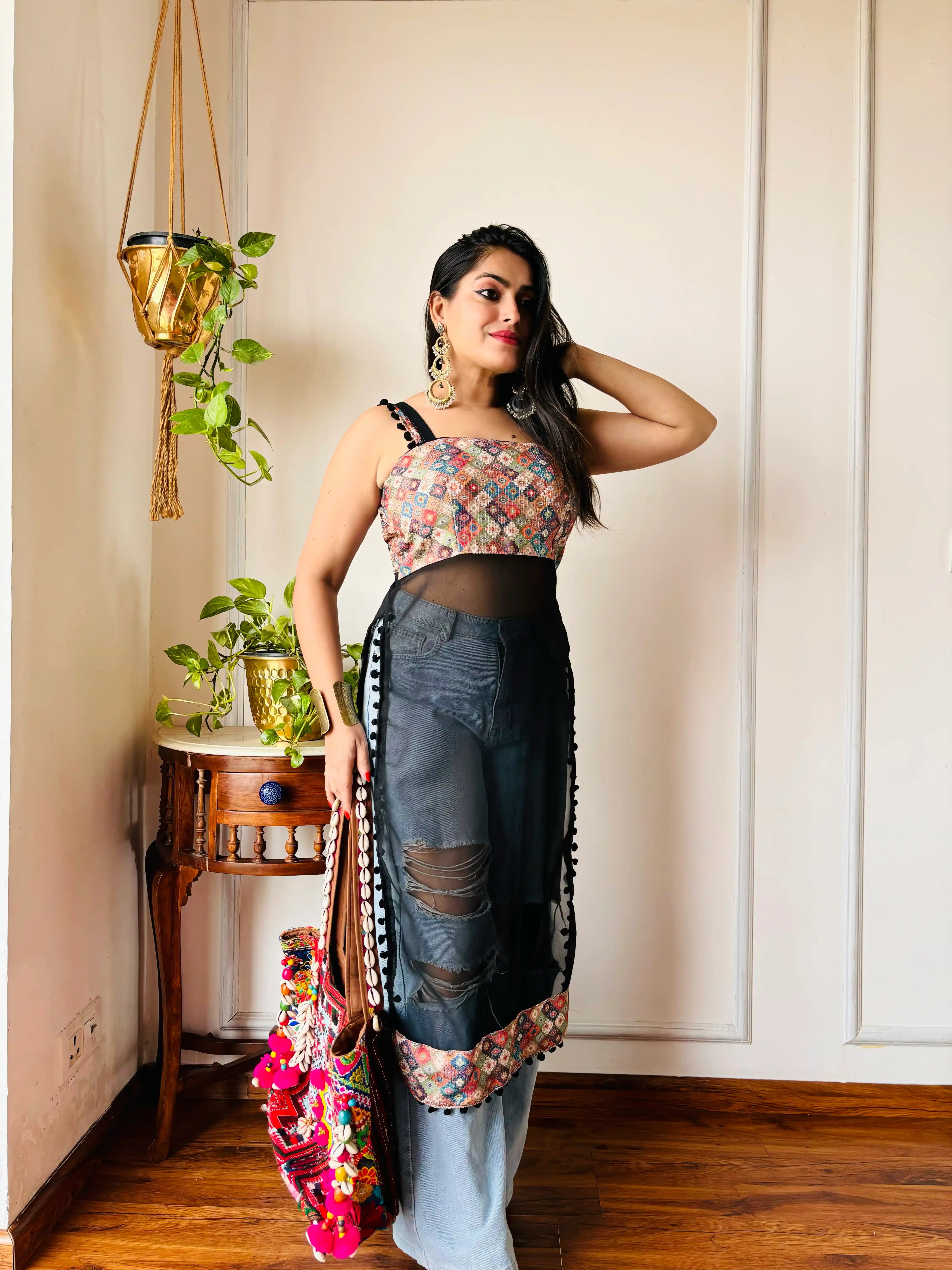 Snehal’s Embroidered Black Gulnaz Kurta