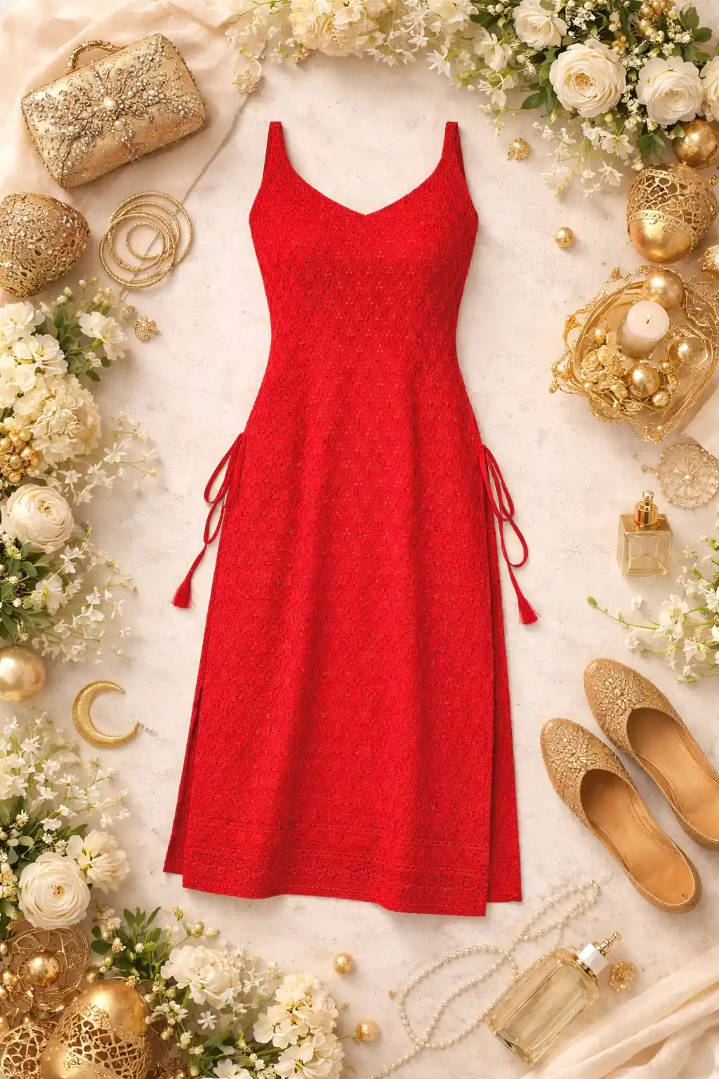 Scarlet Sequin Dori Side Slit Kurta