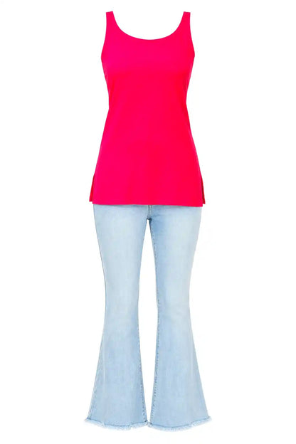 Hot Pink Denim Gulnaz Short Kurta