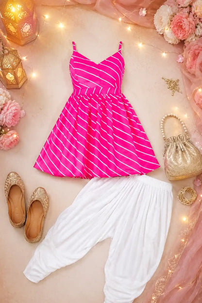 Blush Pink Lehriya Gulnaz Peplum