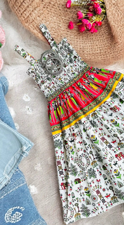 Pink Elephant Cute Jaipuri Peplum