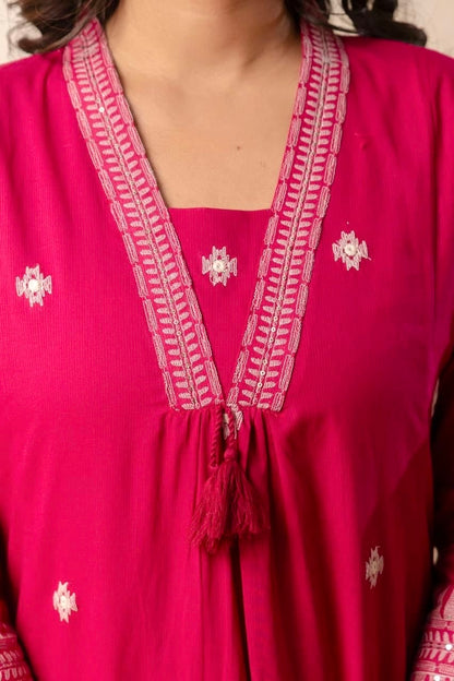 Pink Embroidered Meher Suit Set