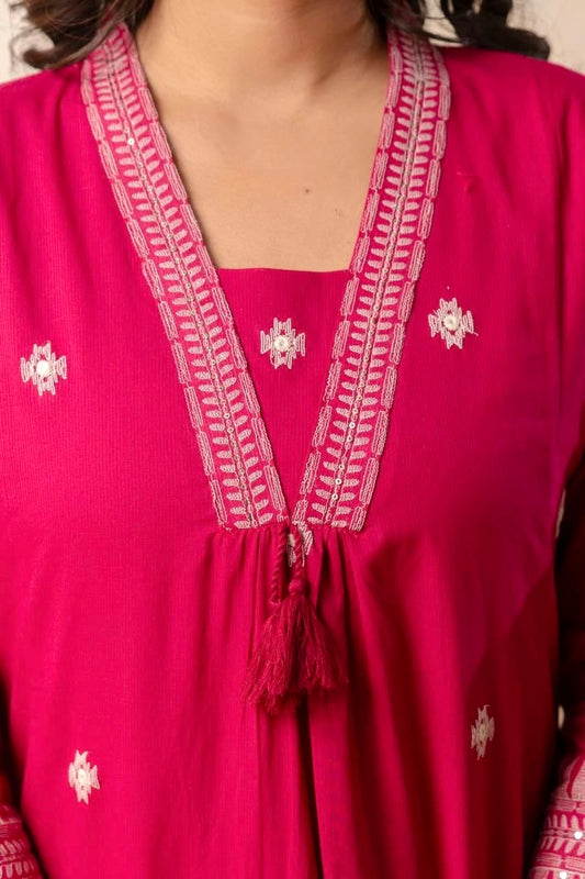 Pink Embroidered Meher Suit Set