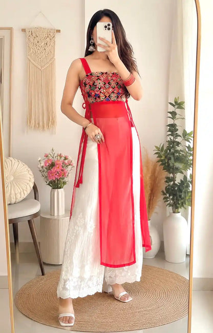 Hot Red Dori Gamti Gulnaz Kurta