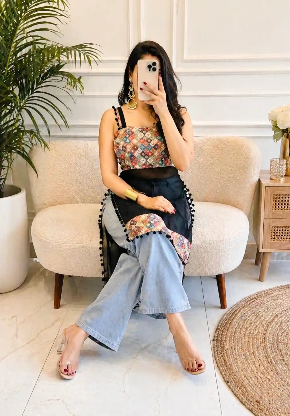 Snehal’s Embroidered Black Gulnaz Kurta