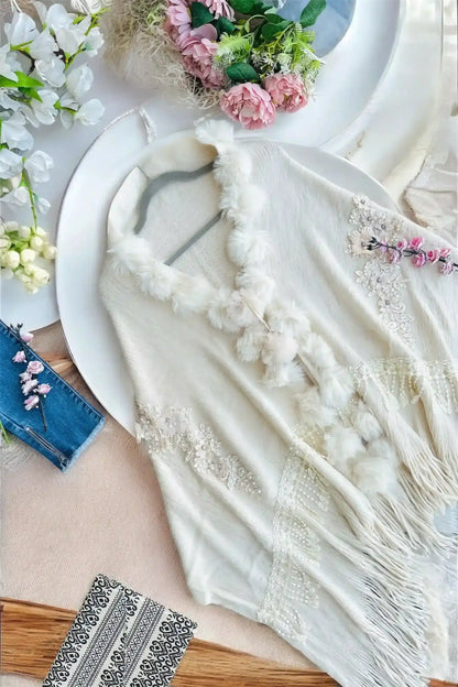 Soft Cream Fur Winter Cape
