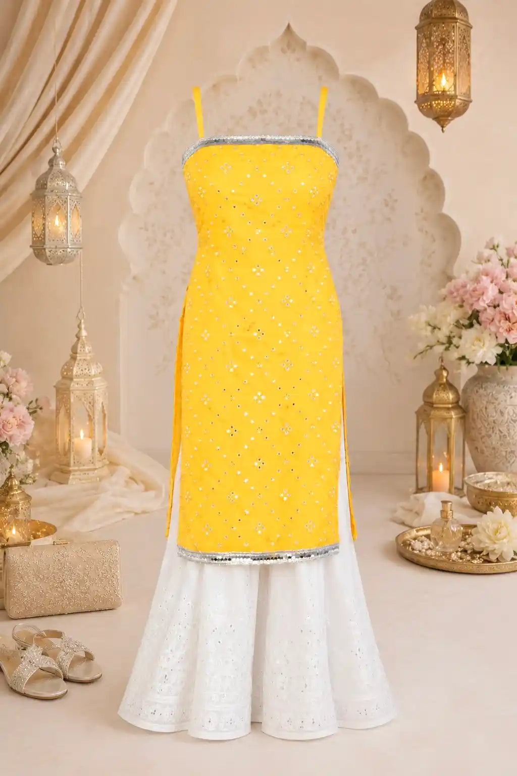 Charm Yellow Mirror Gulnaz Kurta