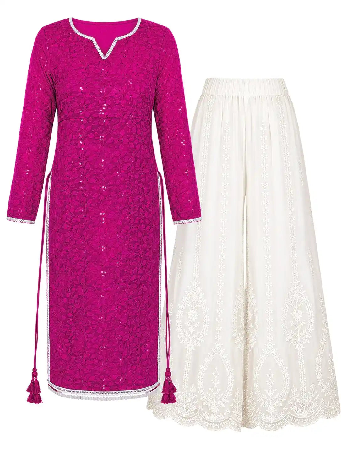 Bitter Wine Embroidered Gulnaz Kurta