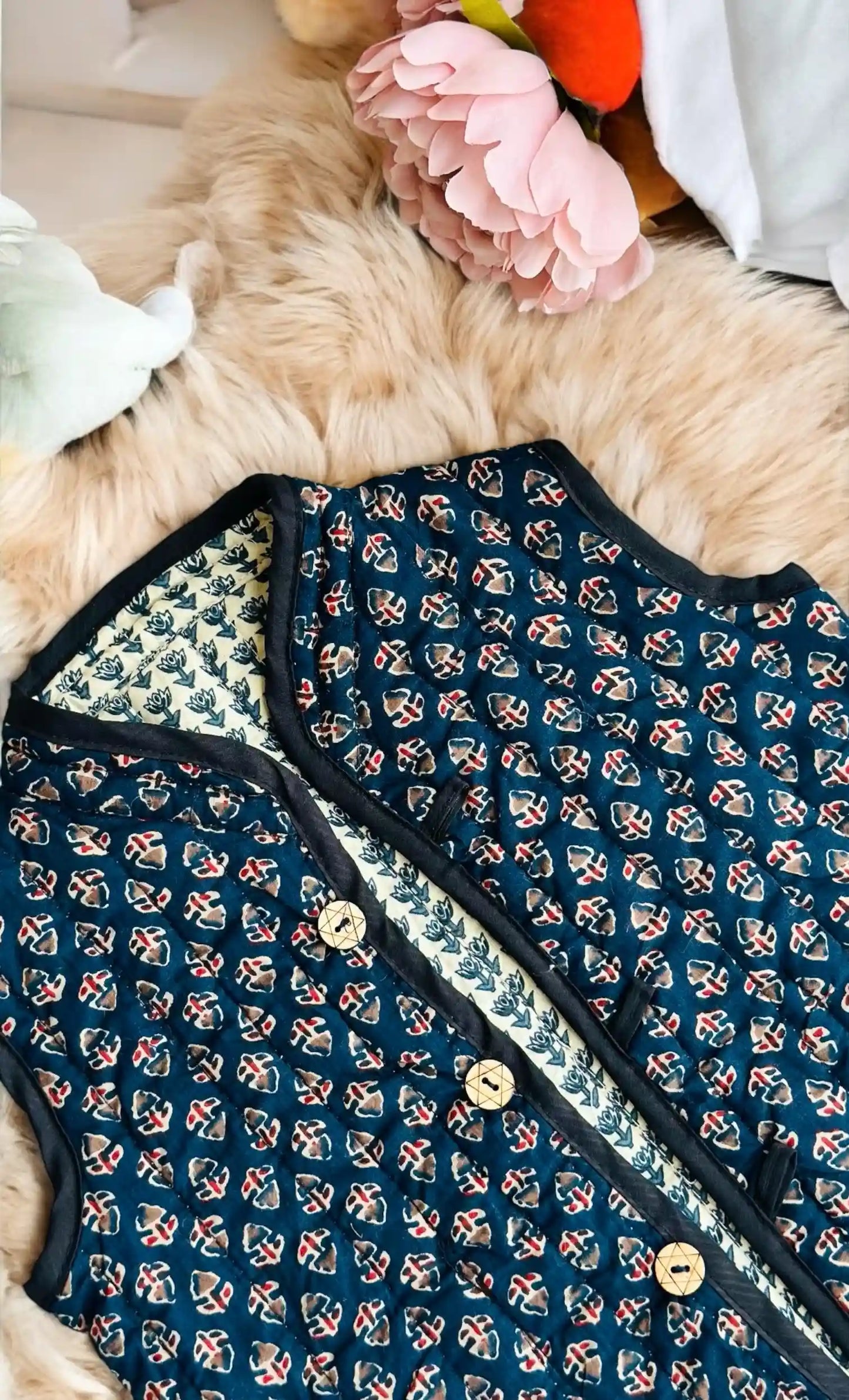 Soft Blue Kids Reversible Jacket