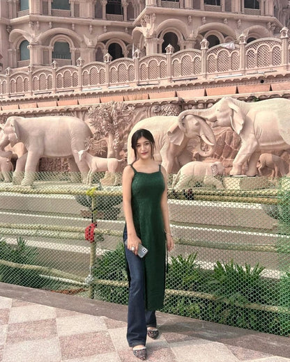 Shanaya’s Green Sequence Gulnaz Kurta