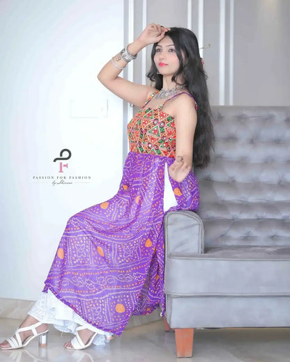 Blossom Bandhej Gulnaz Embroidered Kurta