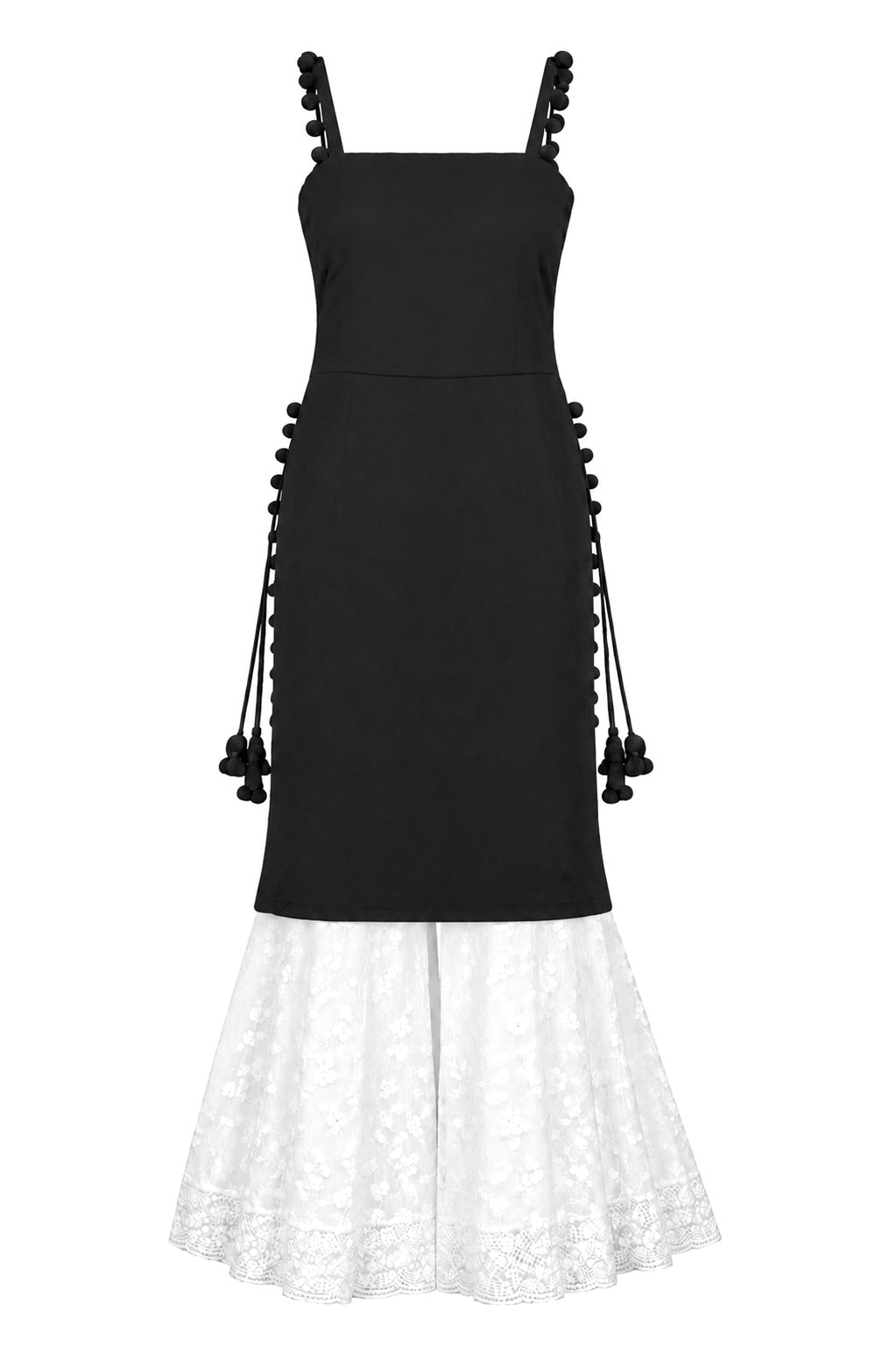 Abony Black Pom Pom Gulnaz Kurta