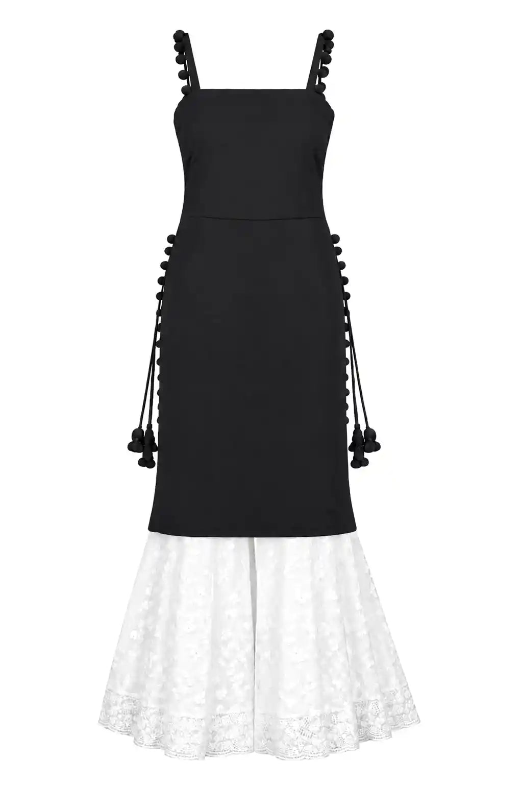 Abony Black Pom Pom Gulnaz Kurta