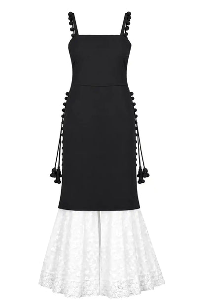 Abony Black Pom Pom Gulnaz Kurta