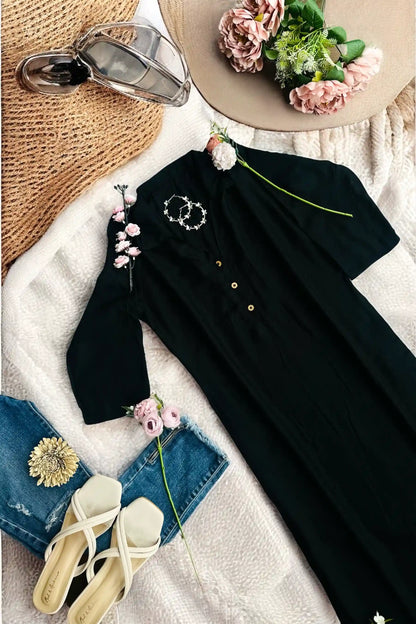 Trendy Black Collar Kurta - Passion for Fashion by Shivani