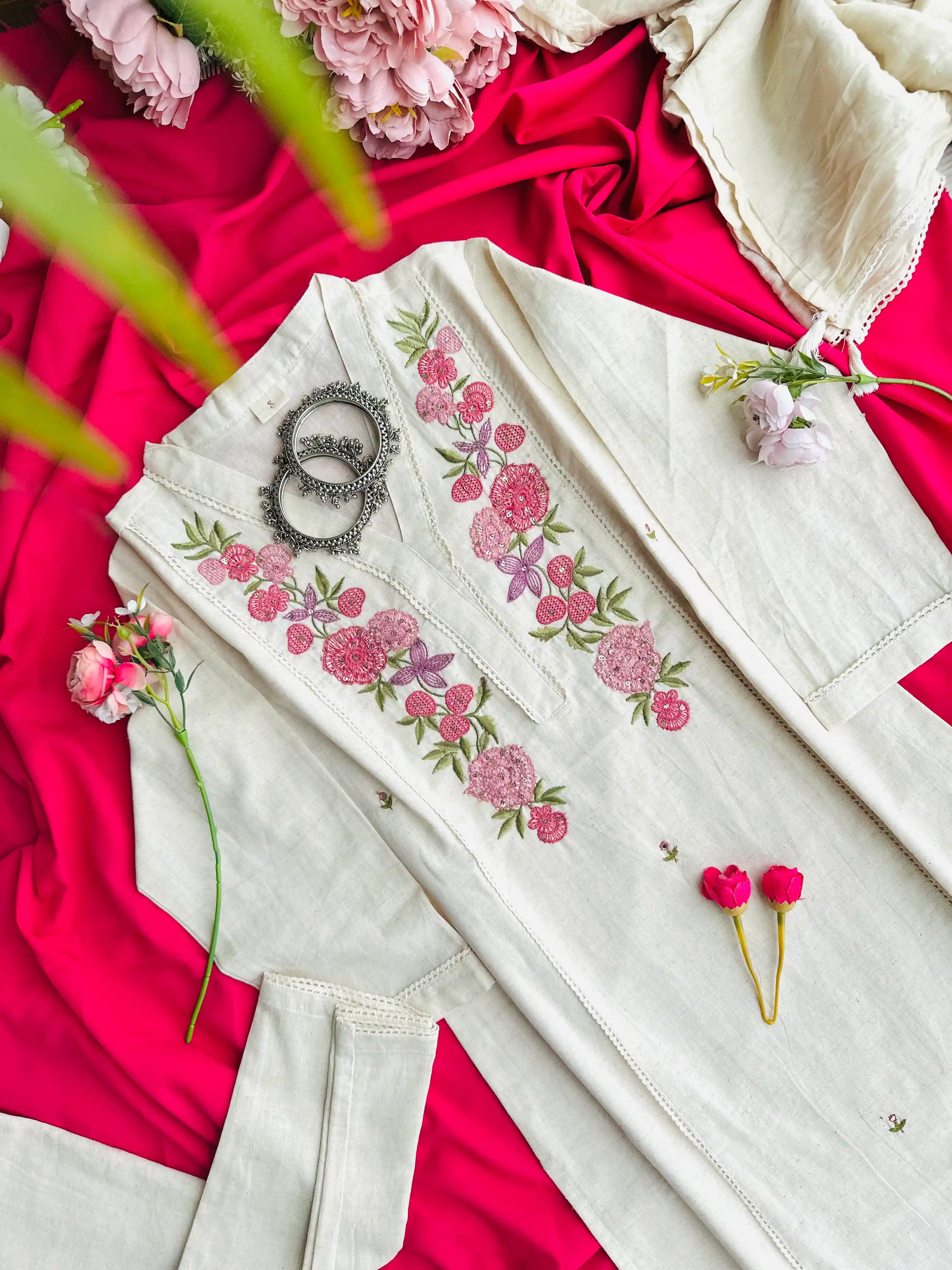 Gulnaar Embroidered Meher Suit Set