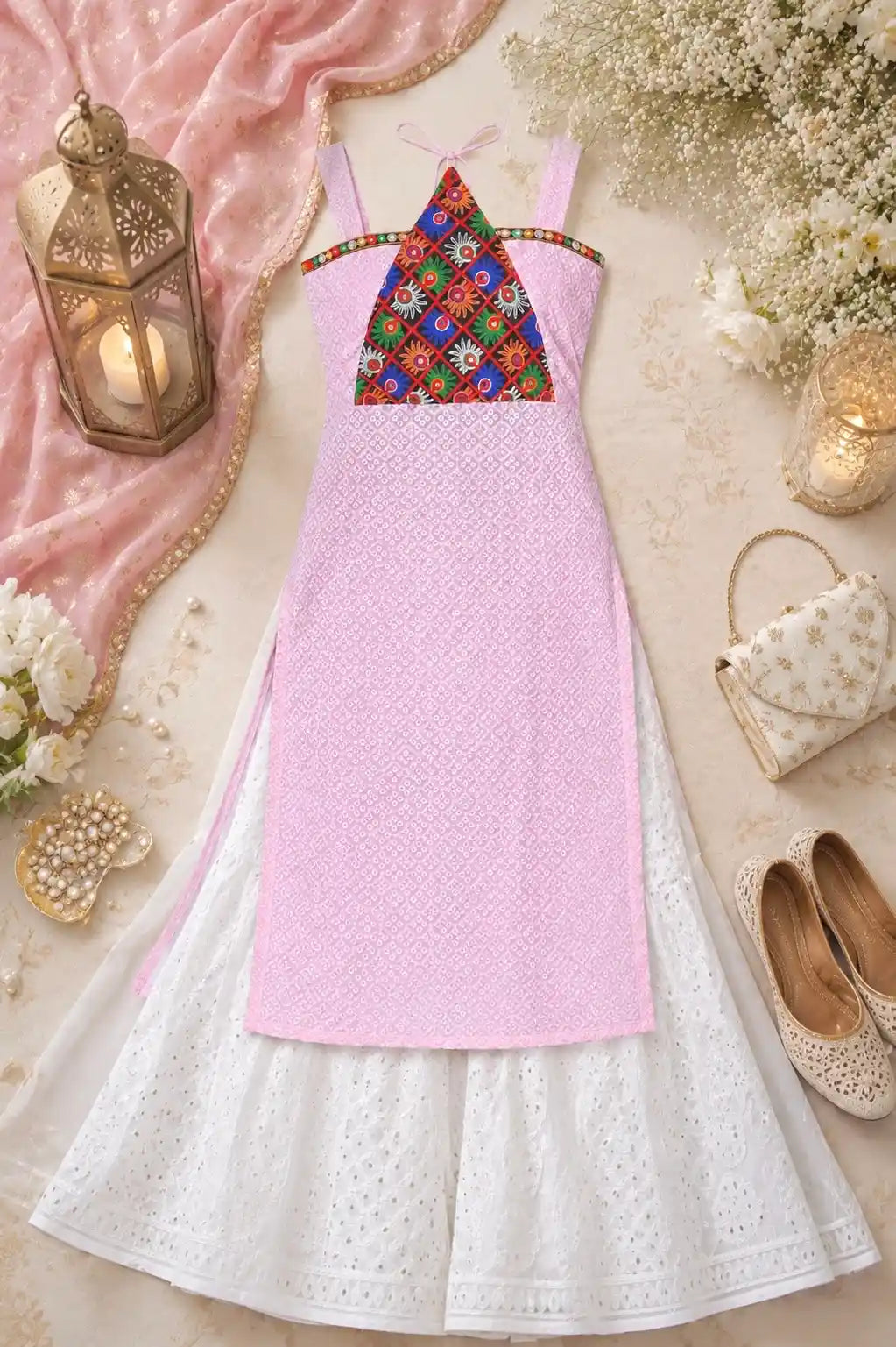 Blossom Pink Embroidered Gulnaz Kurta