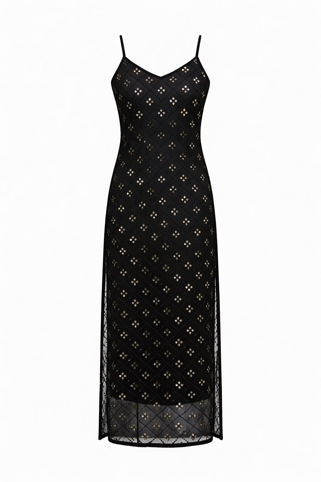 Chic Black Embroidered Mirror Kurta