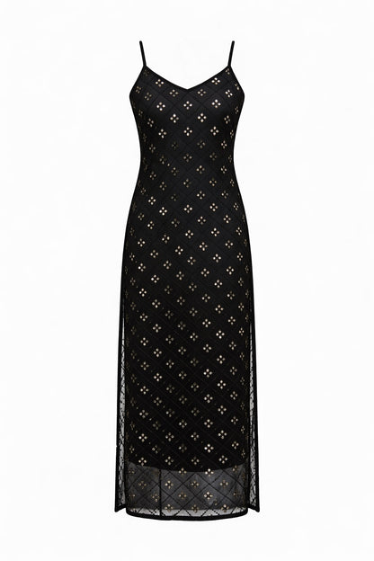 Chic Black Embroidered Mirror Kurta