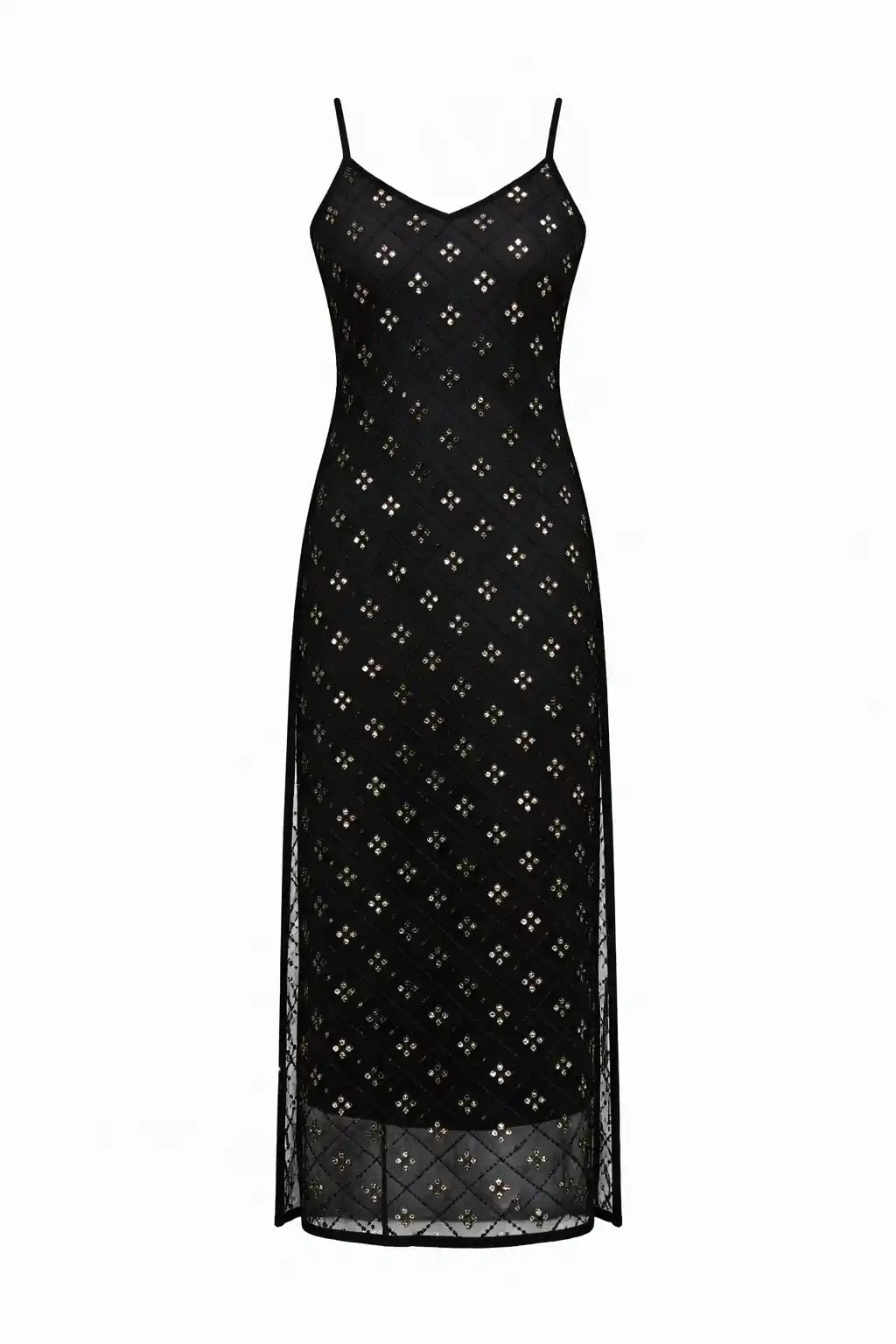 Chic Black Embroidered Mirror Kurta