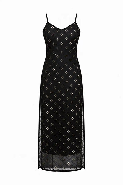 Chic Black Embroidered Mirror Kurta