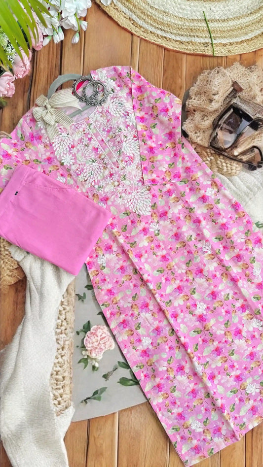 Pink Chikankari Meher Suit Set - Passion for Fashion by Shivani
