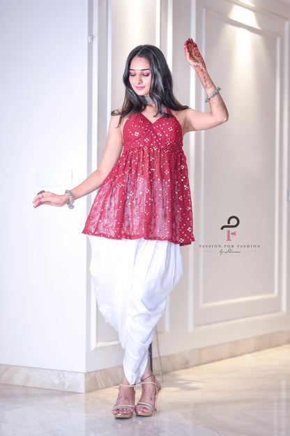 Scarlet Maroon Gulnaz Peplum Top