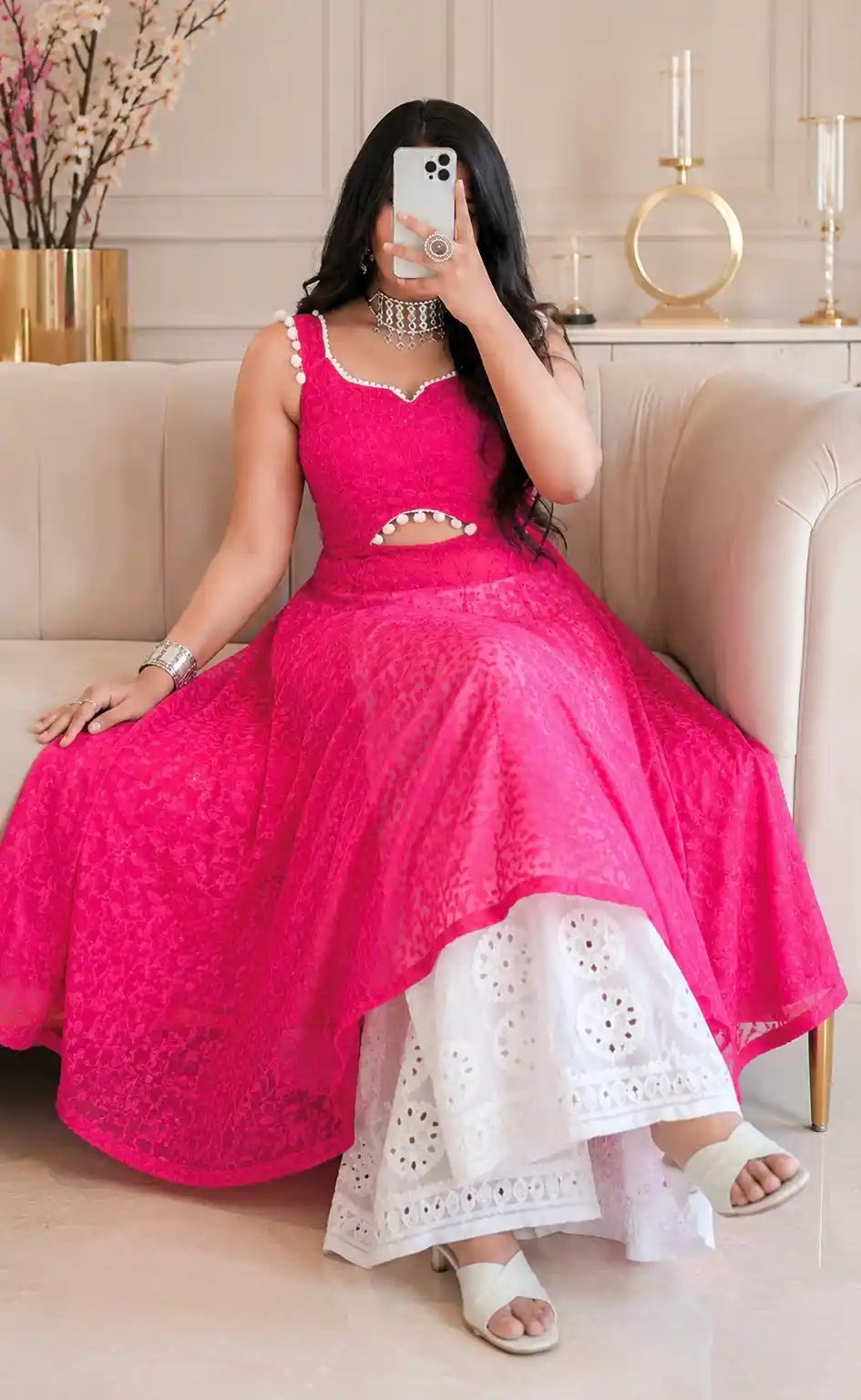 Blush Pink Embroidered Gulnaz Anarkali