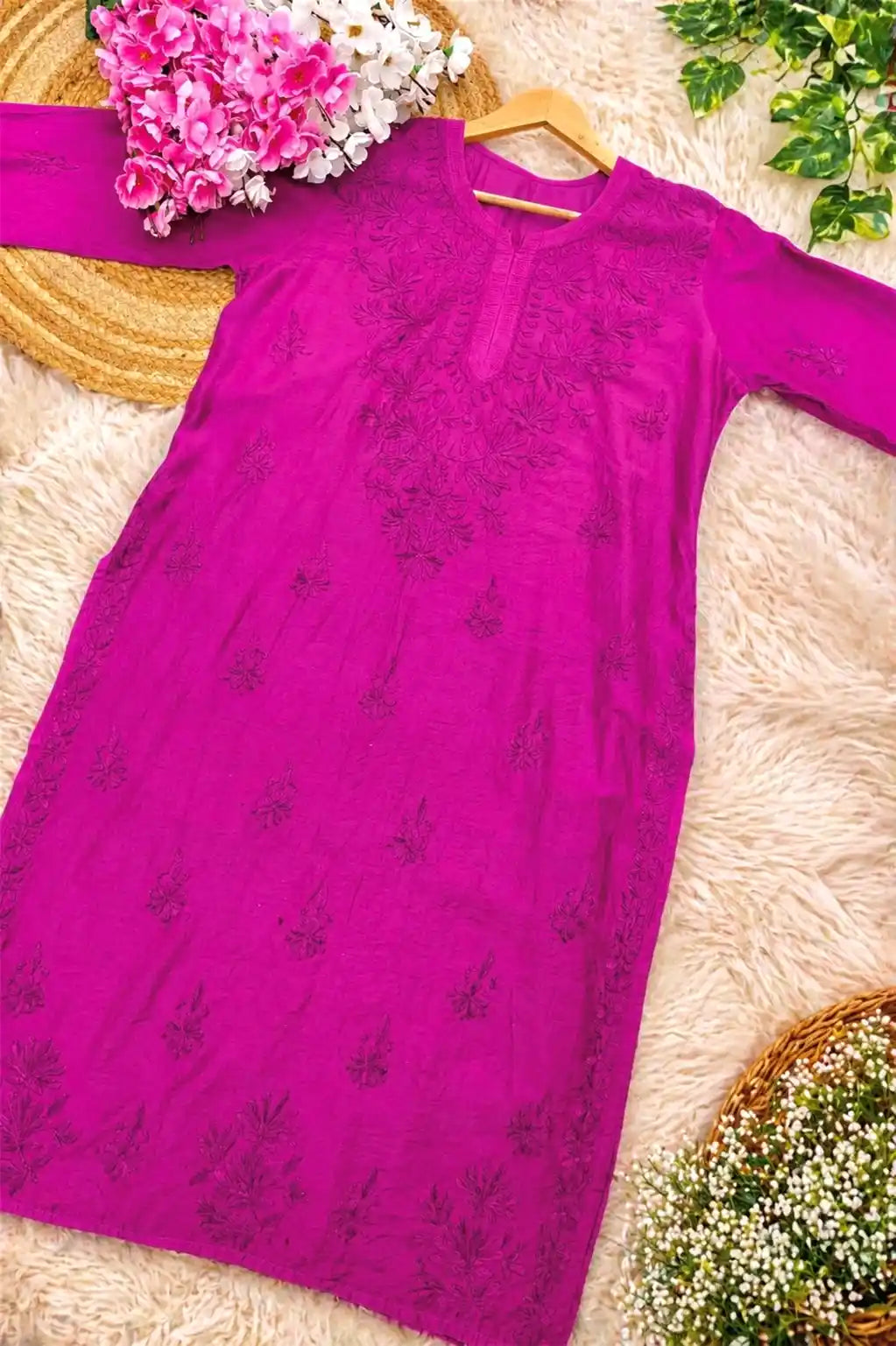 Blush Purple Chanderi Nazakat Kurta