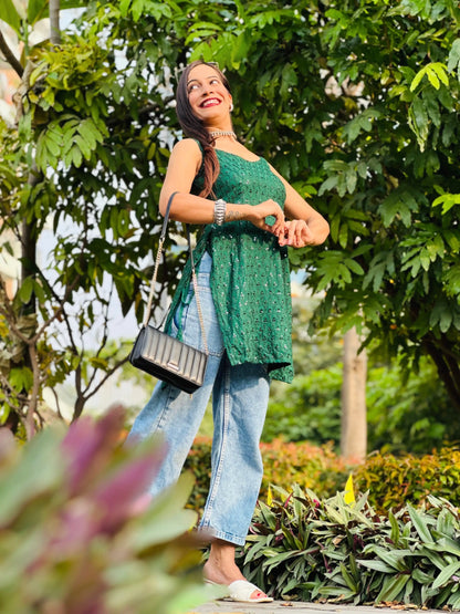 Zelen Green Sequence Gulnaz Kurta