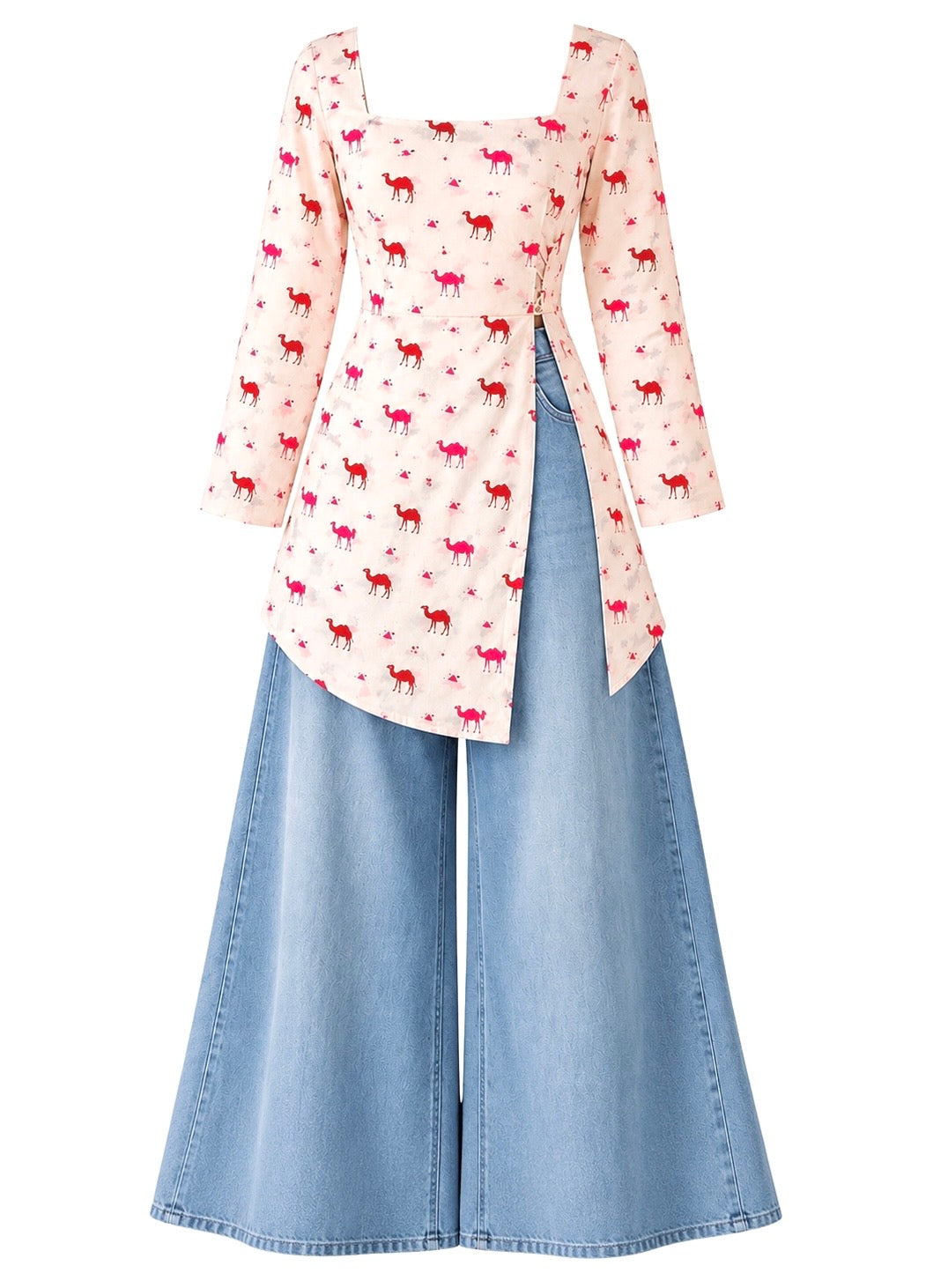 Pinteresty Camel Corset Kurti Top
