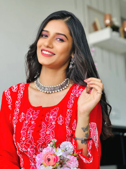 Mahima’s Scarlet Red Meher Anarkali