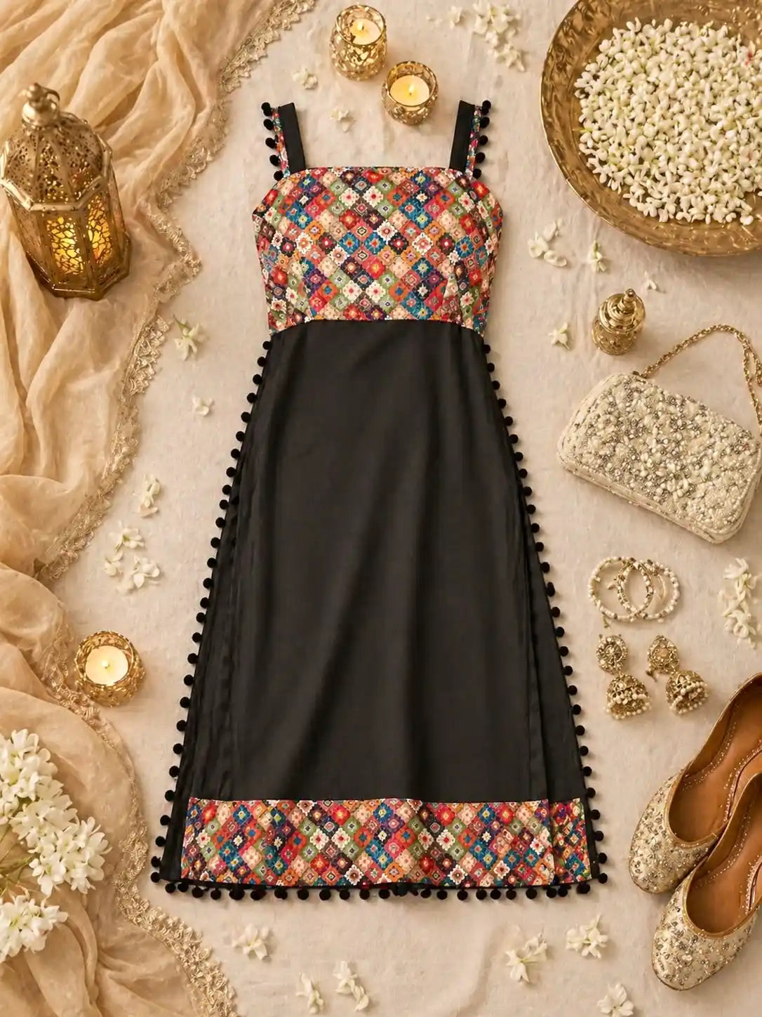 Snehal’s Embroidered Black Gulnaz Kurta