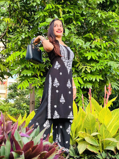 Moonlight Black Aliya Slit Noor Set