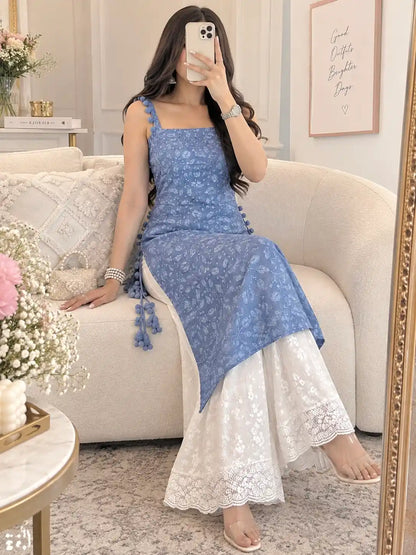 Embroidered Blush Grey Gulnaz Kurta