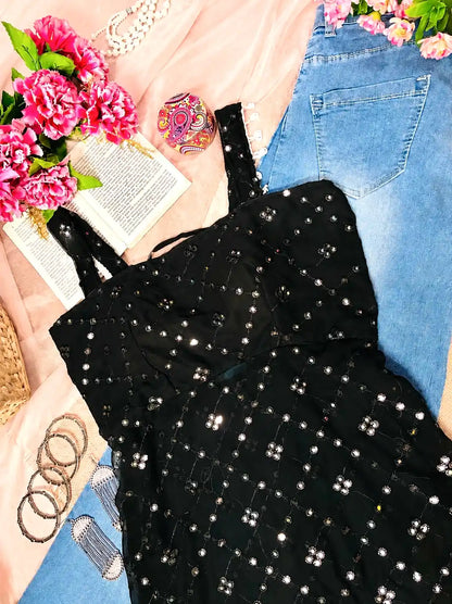 Upasna’s Black Embroidered Gulnaz Kurta