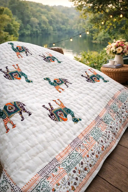 Gulbahar Block Printed Jaipuri Razai