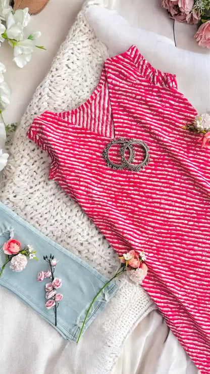 Ruby Bloom Lehriya Kurta