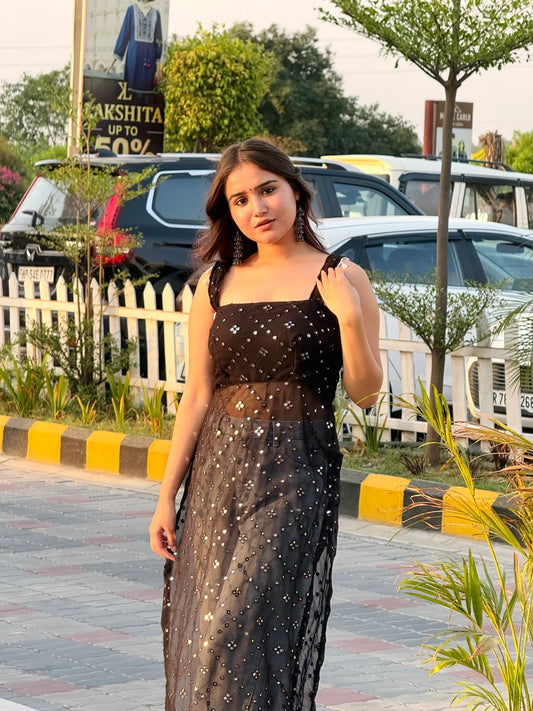 Upasna’s Black Embroidered Gulnaz Kurta